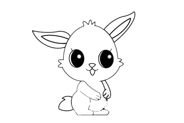 大眼睛可爱的小兔子简笔画