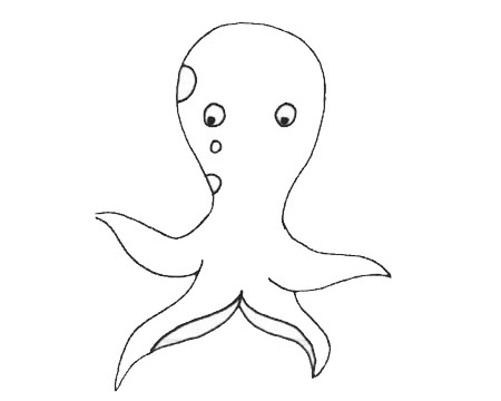 几笔就能画出的章鱼儿童画
