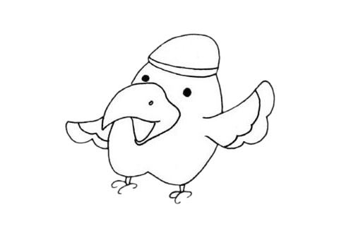 卡通的鹦鹉怎么画