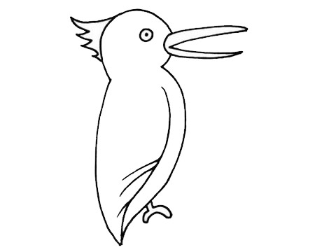 关于啄木鸟的儿童简笔画