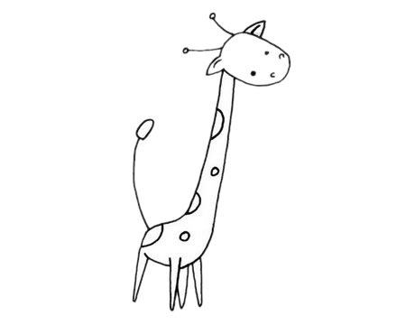 简单的长颈鹿儿童简笔画
