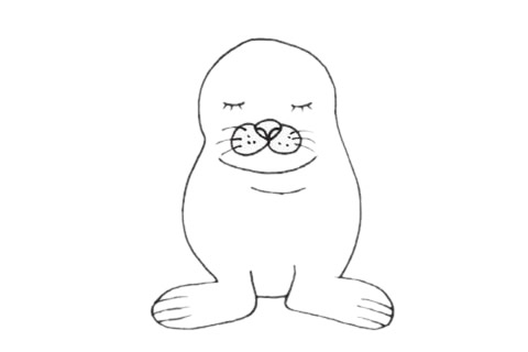 简单的海狮儿童画