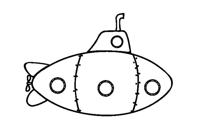 6款造型各异的潜水艇简笔画