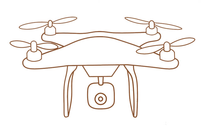 无人机简笔画详细步骤