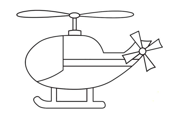 直升机简笔画带颜色