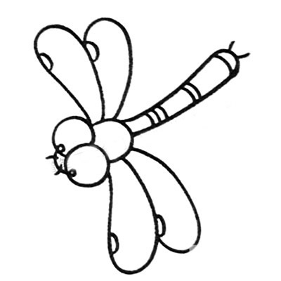 非常漂亮的彩色蜻蜓简笔画