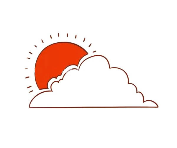 云中的太阳简笔画