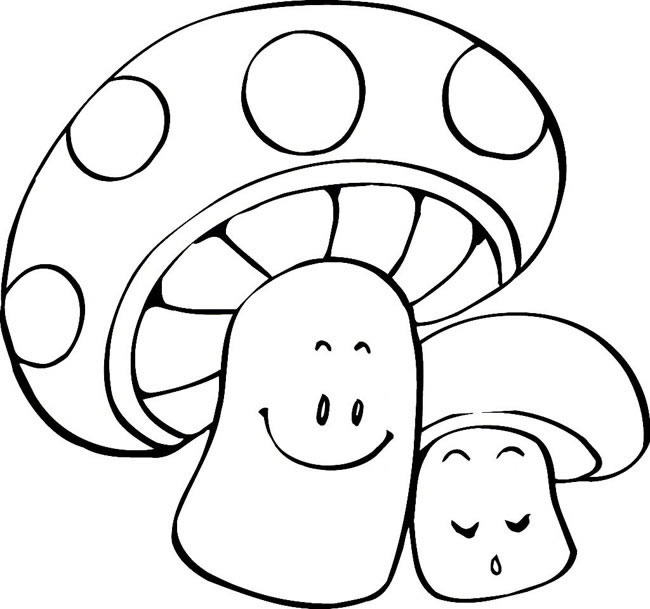 卡通的蘑菇简笔画